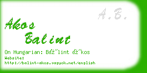 akos balint business card